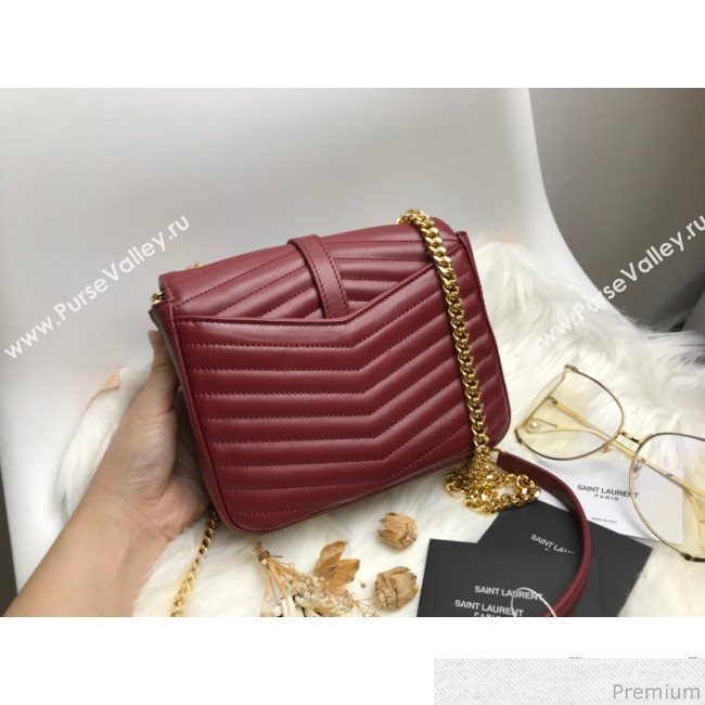 Saint Laurent Sulpice Small in Matelasse Lambskin 532662 Burgundy 2019 (KTS-9030717)