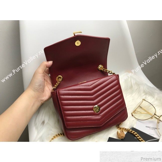 Saint Laurent Sulpice Small in Matelasse Lambskin 532662 Burgundy 2019 (KTS-9030717)