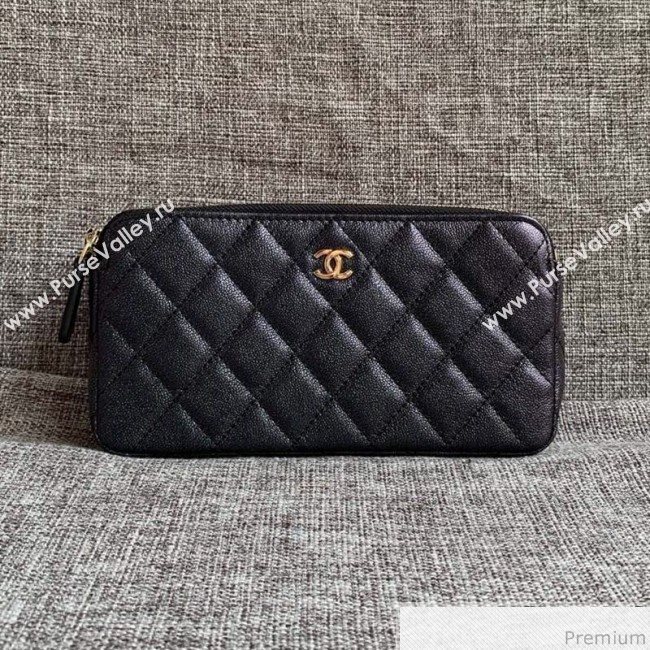 Chanel Grained Calfskin Classic Clutch with Chain A82527 Black 2019 (SSZ-9041120)