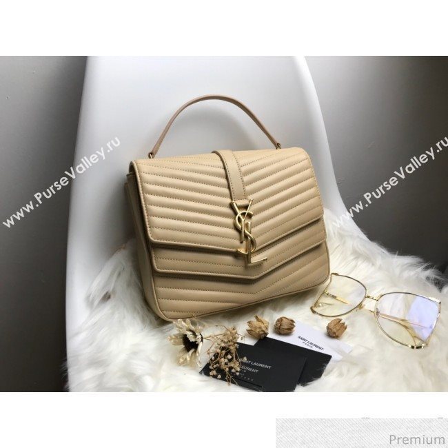 Saint Laurent Sulpice Medium in Matelasse Lambskin 532652 Beige 2019 (KTS-9030718)