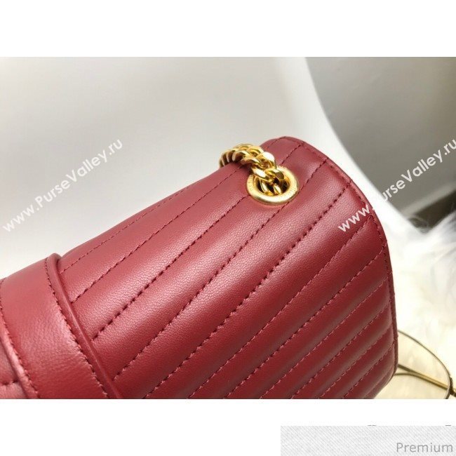 Saint Laurent Sulpice Medium in Matelasse Lambskin 532652 Burgundy 2019 (KTS-9030719)