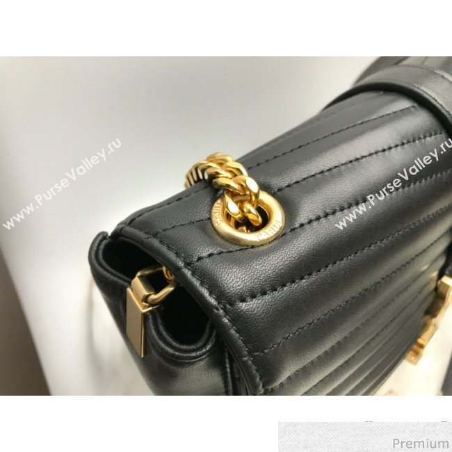 Saint Laurent Sulpice Medium in Matelasse Lambskin 532652 Black 2019 (KTS-9030715)