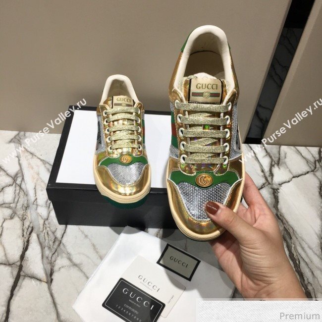 Gucci Screener Metallic Sneaker Gold 2019 (DLY-9040854)