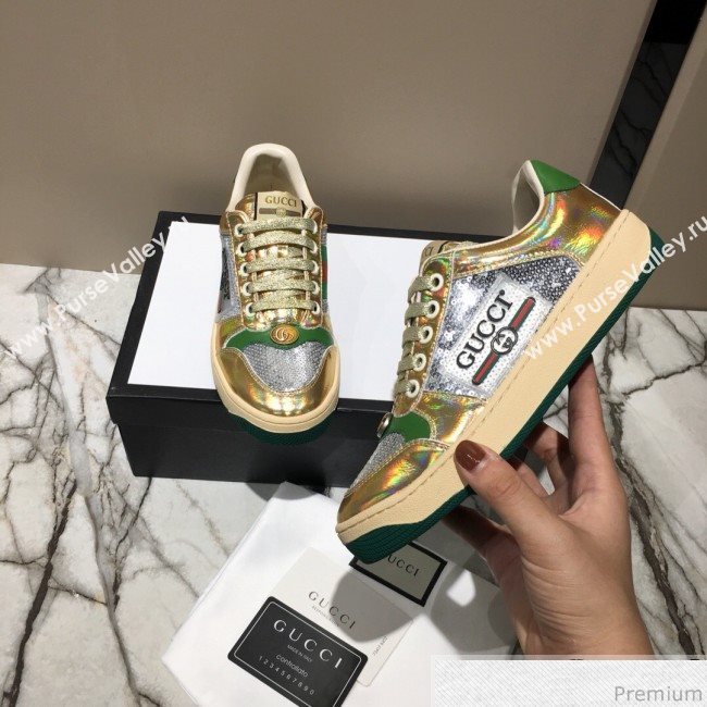 Gucci Screener Metallic Sneaker Gold 2019 (DLY-9040854)