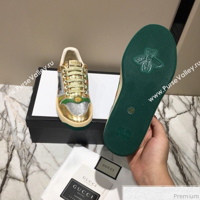 Gucci Screener Metallic Sneaker Gold 2019 (DLY-9040854)