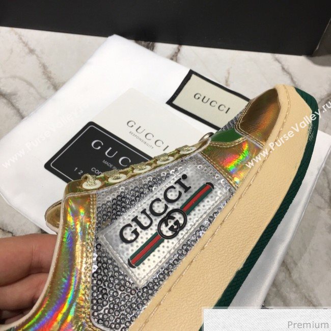 Gucci Screener Metallic Sneaker Gold 2019 (DLY-9040854)