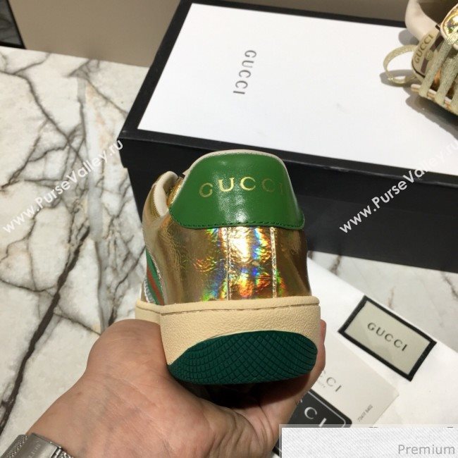 Gucci Screener Metallic Sneaker Gold 2019 (DLY-9040854)