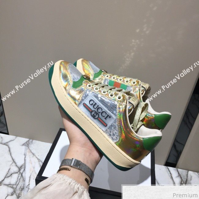 Gucci Screener Metallic Sneaker Gold 2019 (DLY-9040854)