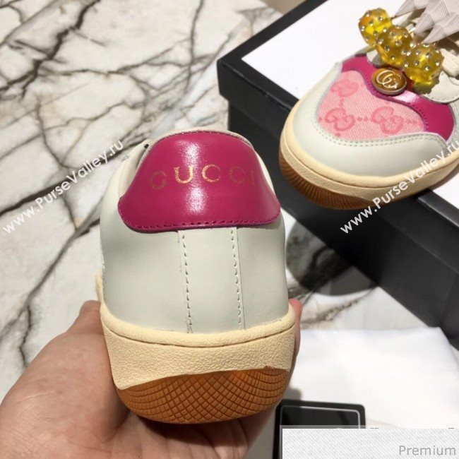 Gucci Screener Sneaker with Cherries White/Pink 2019 (DLY-9040856)