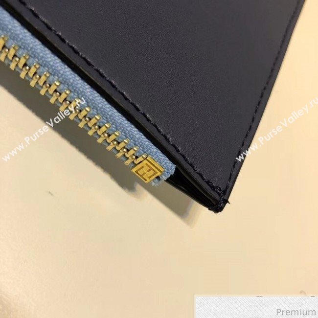 Fendi Mania Medium Slim Triplette Clutch with Zip Multicolor/Blue 2018 (QLP-9030617)