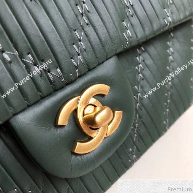 Chanel Soft Leather Chevron Flap Bag Green 2019 (YD-9030535)