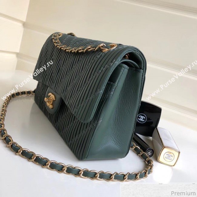 Chanel Soft Leather Chevron Flap Bag Green 2019 (YD-9030535)