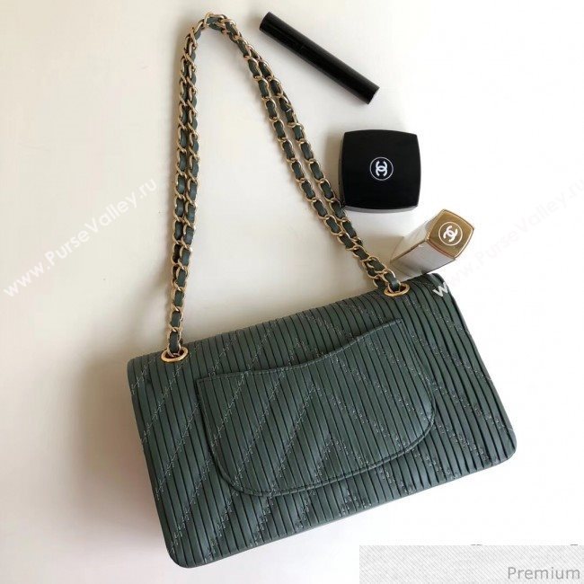 Chanel Soft Leather Chevron Flap Bag Green 2019 (YD-9030535)