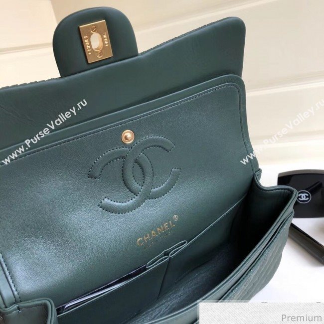 Chanel Soft Leather Chevron Flap Bag Green 2019 (YD-9030535)