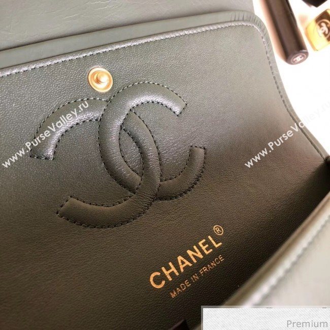 Chanel Soft Leather Chevron Flap Bag Green 2019 (YD-9030535)