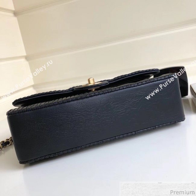Chanel Soft Leather Chevron Flap Bag Black 2019 (YD-9030536)