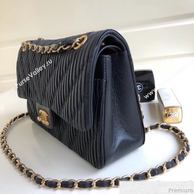 Chanel Soft Leather Chevron Flap Bag Black 2019 (YD-9030536)
