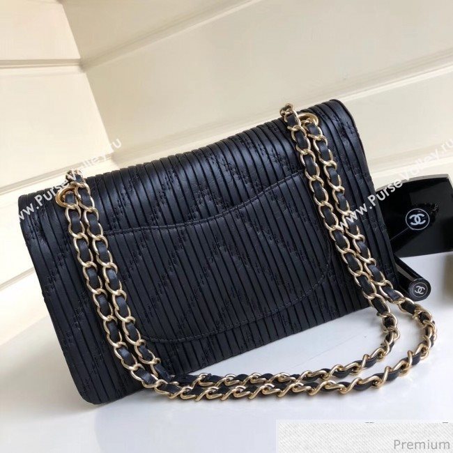 Chanel Soft Leather Chevron Flap Bag Black 2019 (YD-9030536)