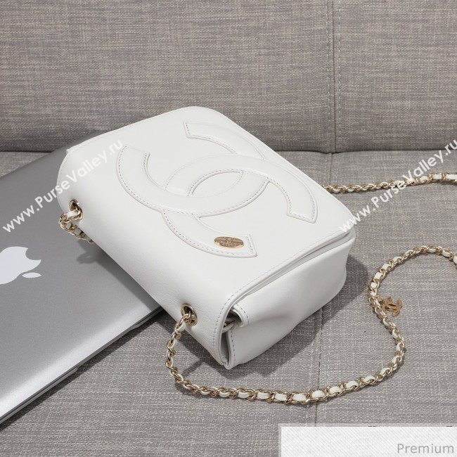 Chanel CC Lambskin Flap Bag AS0321 White 2019 (FM-9030541)