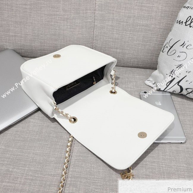 Chanel CC Lambskin Flap Bag AS0321 White 2019 (FM-9030541)