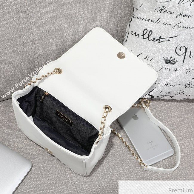 Chanel CC Lambskin Flap Bag AS0321 White 2019 (FM-9030541)