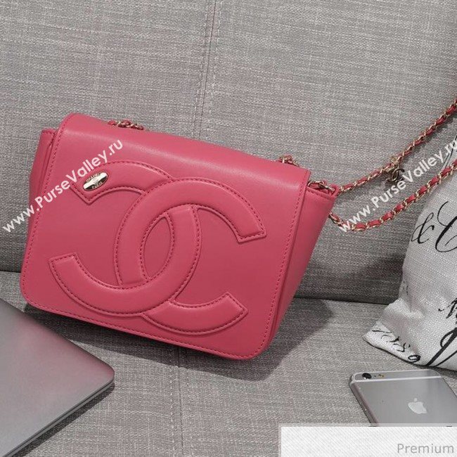 Chanel CC Lambskin Flap Bag AS0321 Pink 2019 (FM-9030542)
