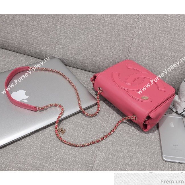 Chanel CC Lambskin Flap Bag AS0321 Pink 2019 (FM-9030542)