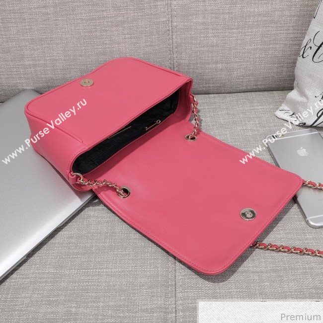Chanel CC Lambskin Flap Bag AS0321 Pink 2019 (FM-9030542)