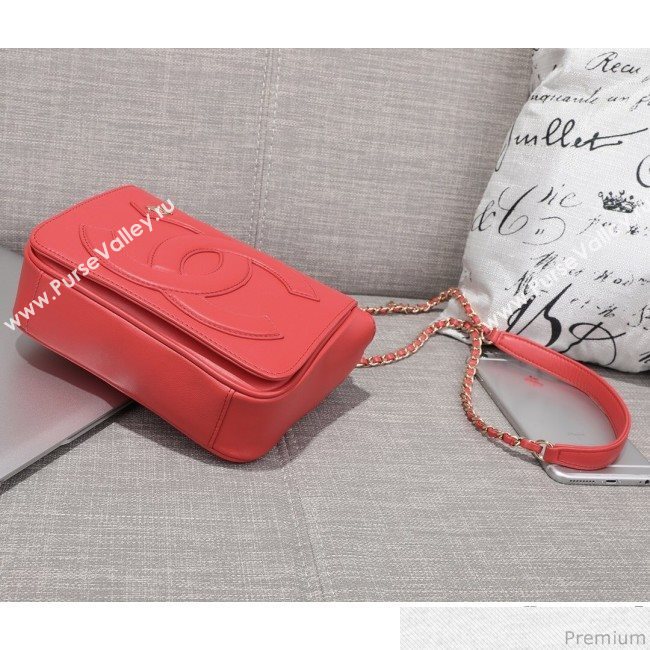 Chanel CC Lambskin Flap Bag AS0321 Red 2019 (FM-9030543)