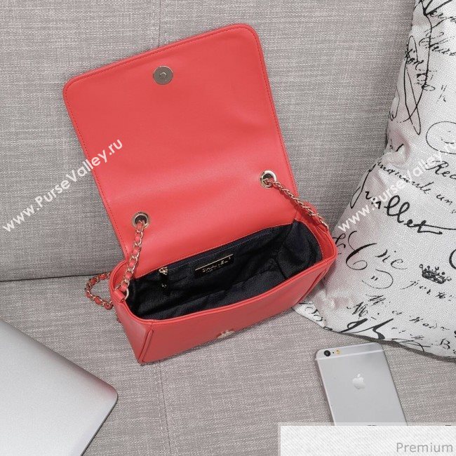 Chanel CC Lambskin Flap Bag AS0321 Red 2019 (FM-9030543)