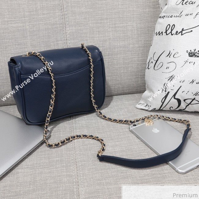 Chanel CC Lambskin Flap Bag AS0321 Navy Blue 2019 (FM-9030544)