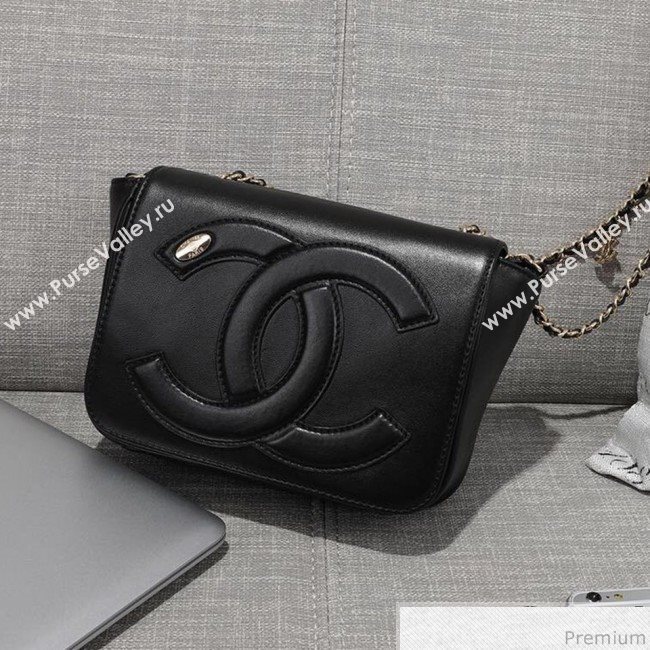 Chanel CC Lambskin Flap Bag AS0321 Black 2019 (FM-9030545)