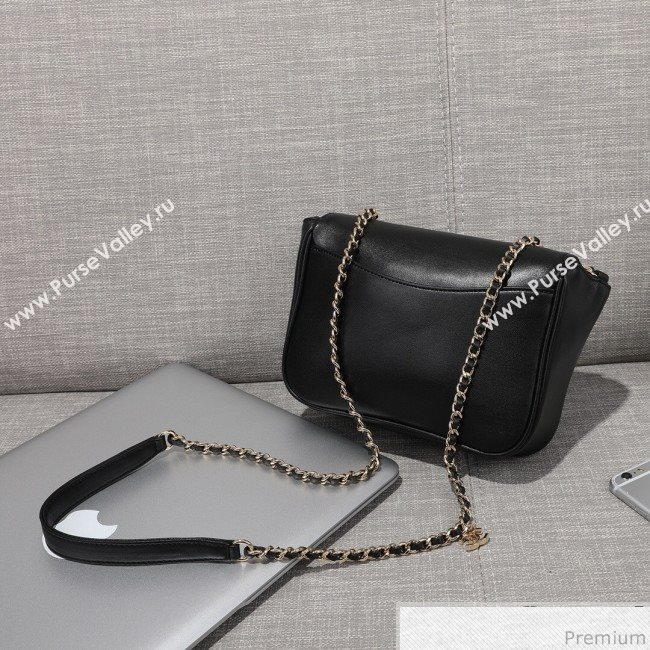 Chanel CC Lambskin Flap Bag AS0321 Black 2019 (FM-9030545)