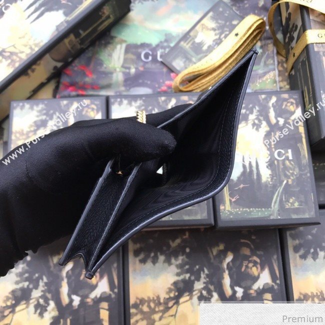 Gucci Zumi Grainy Leather Card Case on Chain 570660 Black (JM-9041226)