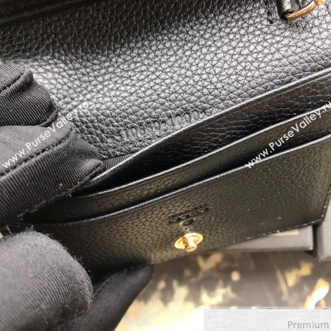 Gucci Zumi Grainy Leather Card Case on Chain 570660 Black (JM-9041226)