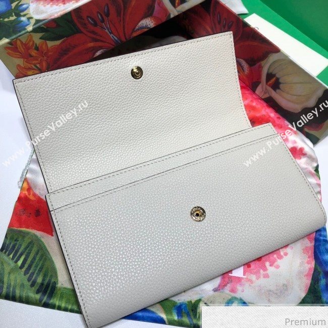 Gucci Zumi Grainy Leather Continental Wallet 573612 White (JM-9041229)