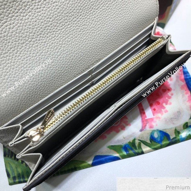 Gucci Zumi Grainy Leather Continental Wallet 573612 White (JM-9041229)