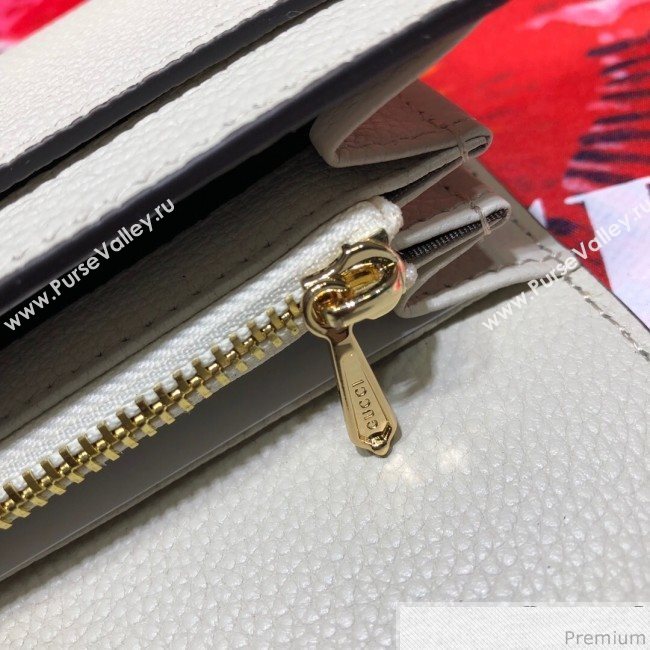 Gucci Zumi Grainy Leather Continental Wallet 573612 White (JM-9041229)