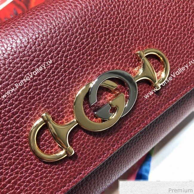 Gucci Zumi Grainy Leather Continental Wallet 573612 Burgundy (JM-9041230)