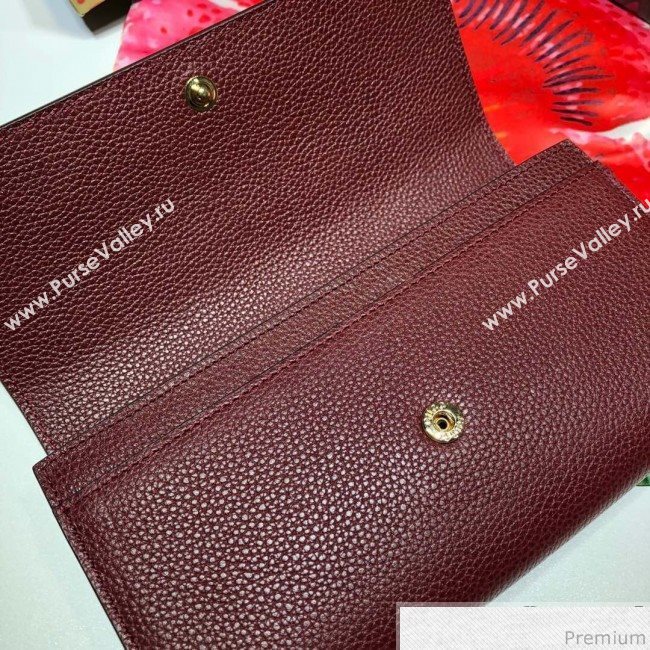 Gucci Zumi Grainy Leather Continental Wallet 573612 Burgundy (JM-9041230)