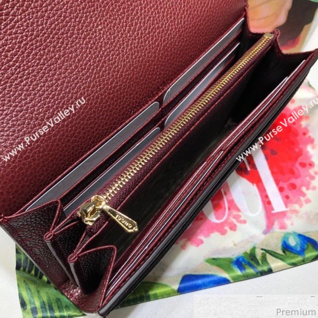 Gucci Zumi Grainy Leather Continental Wallet 573612 Burgundy (JM-9041230)