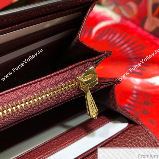 Gucci Zumi Grainy Leather Continental Wallet 573612 Burgundy (JM-9041230)