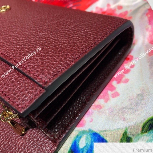 Gucci Zumi Grainy Leather Continental Wallet 573612 Burgundy (JM-9041230)