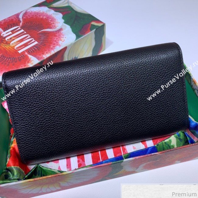 Gucci Zumi Grainy Leather Continental Wallet 573612 Black (JM-9041232)