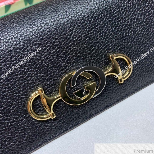 Gucci Zumi Grainy Leather Continental Wallet 573612 Black (JM-9041232)