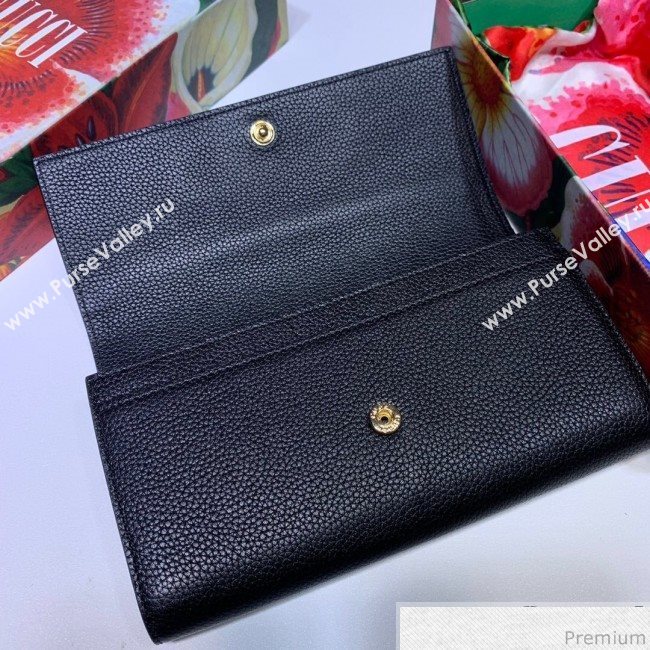 Gucci Zumi Grainy Leather Continental Wallet 573612 Black (JM-9041232)