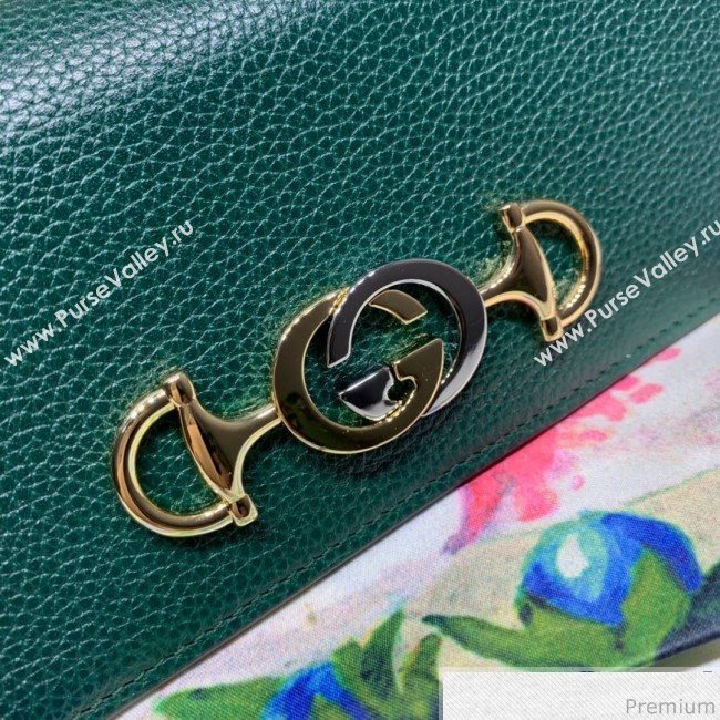 Gucci Zumi Grainy Leather Continental Wallet 573612 Green (JM-9041231)