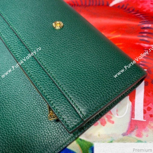 Gucci Zumi Grainy Leather Continental Wallet 573612 Green (JM-9041231)