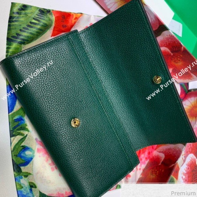Gucci Zumi Grainy Leather Continental Wallet 573612 Green (JM-9041231)