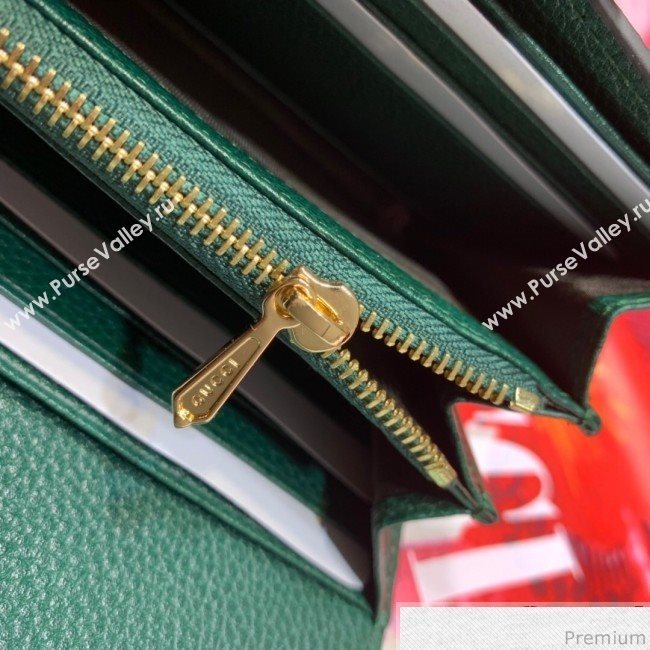 Gucci Zumi Grainy Leather Continental Wallet 573612 Green (JM-9041231)